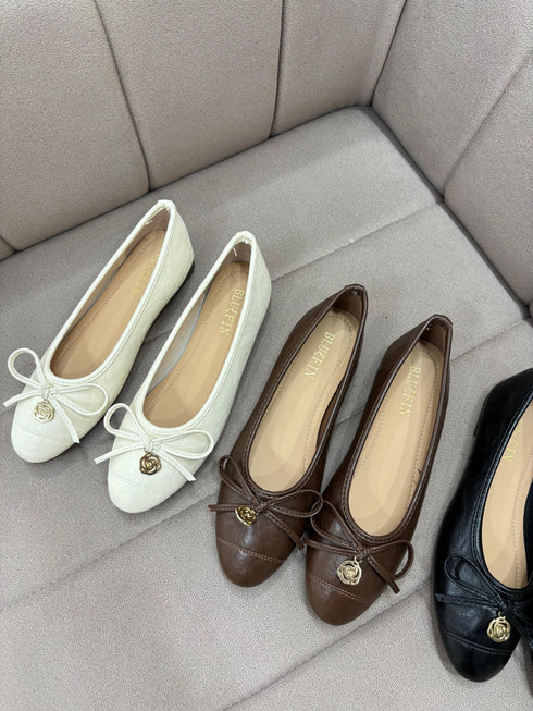 High Quality Round Toe Bow Decor Pump Shoes